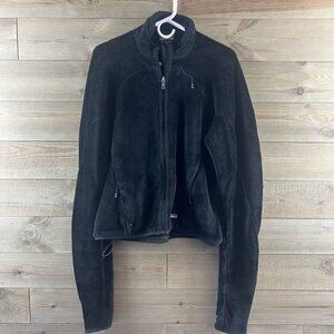 Patagonia Womens Jacket Full Zip Fleece Pockets Black Size Medium